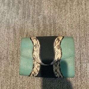 Karma Mini Bag in Black and Green with Snakeskin Accents